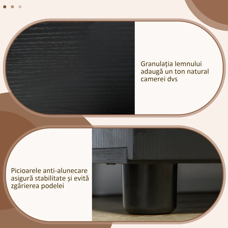 Vinsetto Dulap pentru Documente, cu Încuietoare, 2 Uși și Raft Interior, 80x40x80 cm, Negru