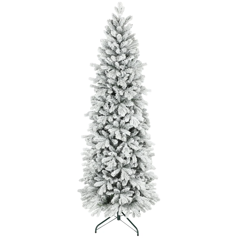 HOMCOM 7ft Flocked Artificial Christmas Tree