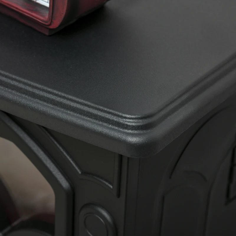 HOMCOM Camino Elettrico da Terra con 2 Livelli di Potenza 750/1500 W, Effetto Fiamma, Area di Copertura 15-20 m², Nero