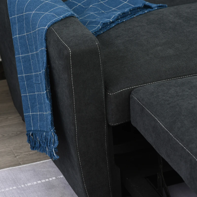 HOMCOM slaapbank, opklapbare bank, 2-zits stoffen bank, slaapbank, bank met slaapfunctie, bankstel, verstelbare hoek 148 x 82 x 89 cm(m-10)