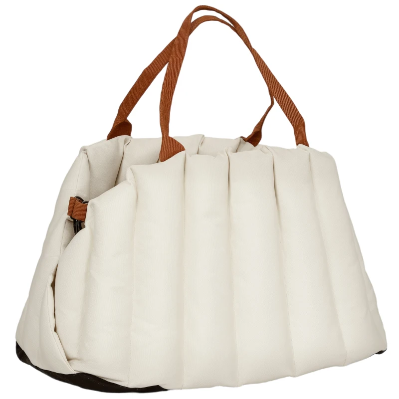 PawHut Siège Auto pour Petits Chiens avec Laisse et Base Antidérapante, Convertible en Sac pour Animaux, Crème