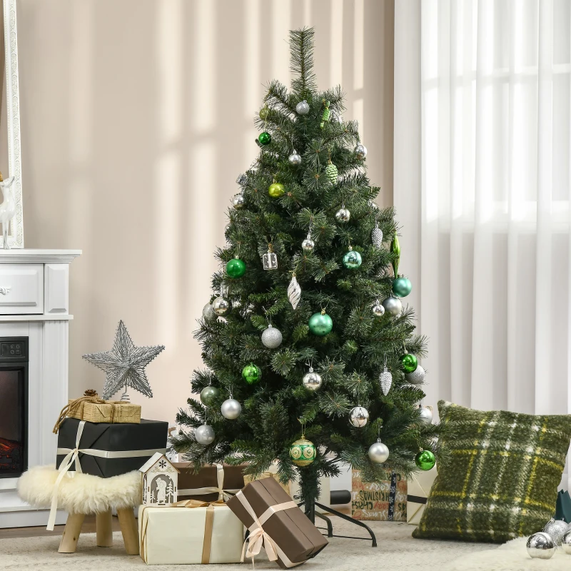 HOMCOM Sapin arbre de Noël artificiel 150 cm 665 branches + support pied vert