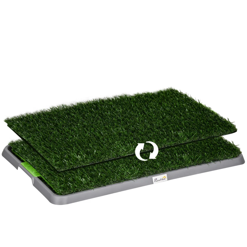 PawHut Toilette pour chien litière avec tapis en gazon artificiel bac pour l'apprentissage de la propreté,  67 x 41 cm
