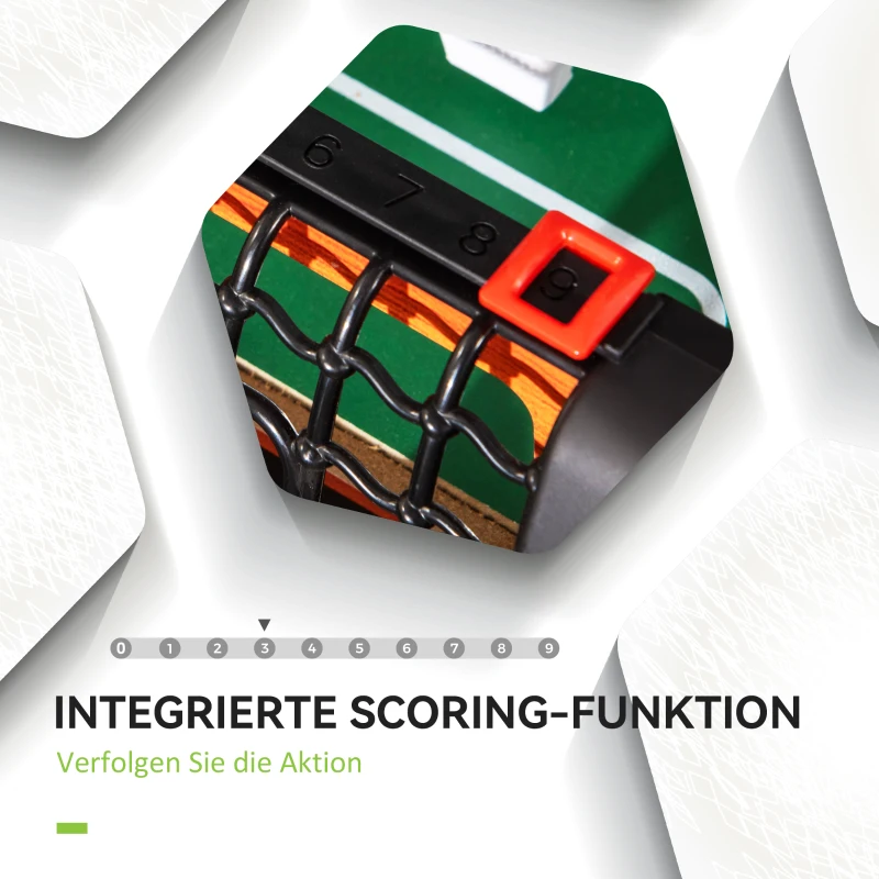 HOMCOM Tischkicker, Tischfußball-Set, 2 Bälle, rutschfeste Griffe, für Jugendliche Erwachsene, Punkteanzeige, MDF, Metall, Bunt