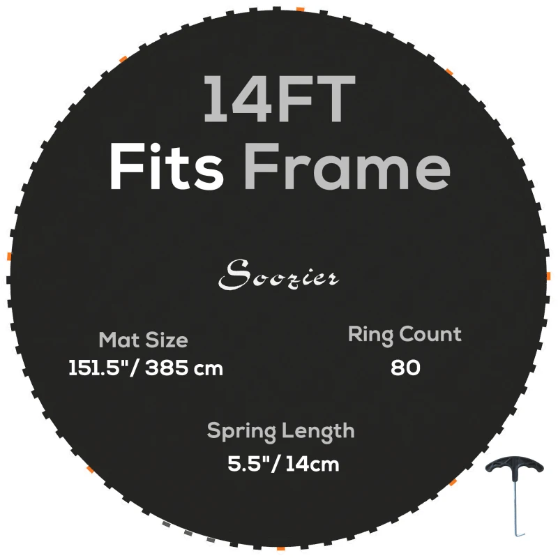 SPORTNOW Tapis de rechange pour trampoline tapis de saut de remplacement, compatible trampoline Ø 4,3 m et ressorts de 14 cm