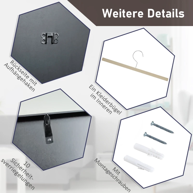 HOMCOM Trikot-Display, Kleiderbügel, Aluminiumrahmen, UV-beständige Acrylfront, Schwarz