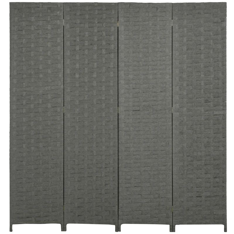 HOMCOM Paravent intérieur en bois 4 panneaux séparateur de pièce cloison, dim. 159,5L x 169,5H x 1,6P cm