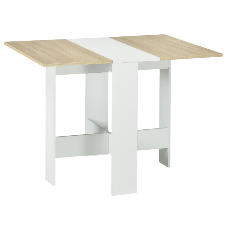 HOMCOM Mesa Plegable de Comedor Mesa Auxiliar de Cocina con Alas Abatibles Ahorra Espacio Diseño Moderno 103x76x73,5cm Madera