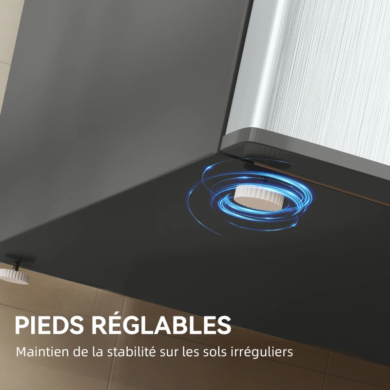 HOMCOM Réfrigérateur congélateur 88 L, petit réfrigérateur combiné avec portes réversibles et éclairage, 45,5x50x86,5cm, gris(m-9)