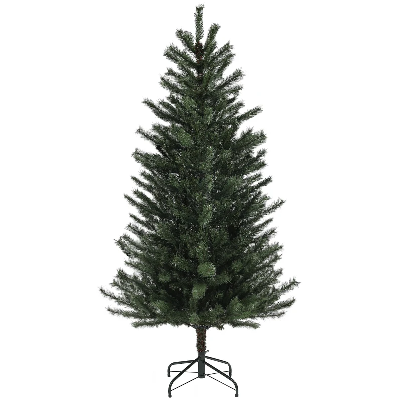 HOMCOM Sapin de Noël artificiel 180 cm Arbre de Noël avec support en acier pliable, 467 Branches, décoration de Noël, Vert