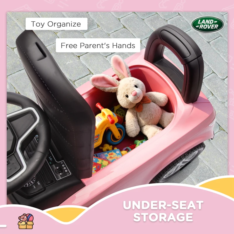 AIYAPLAY Land Rover Licensed Toddler Ride on Car with Horn, Engine Sounds, Under-Seat Storage, for 18-36 Months, Pink