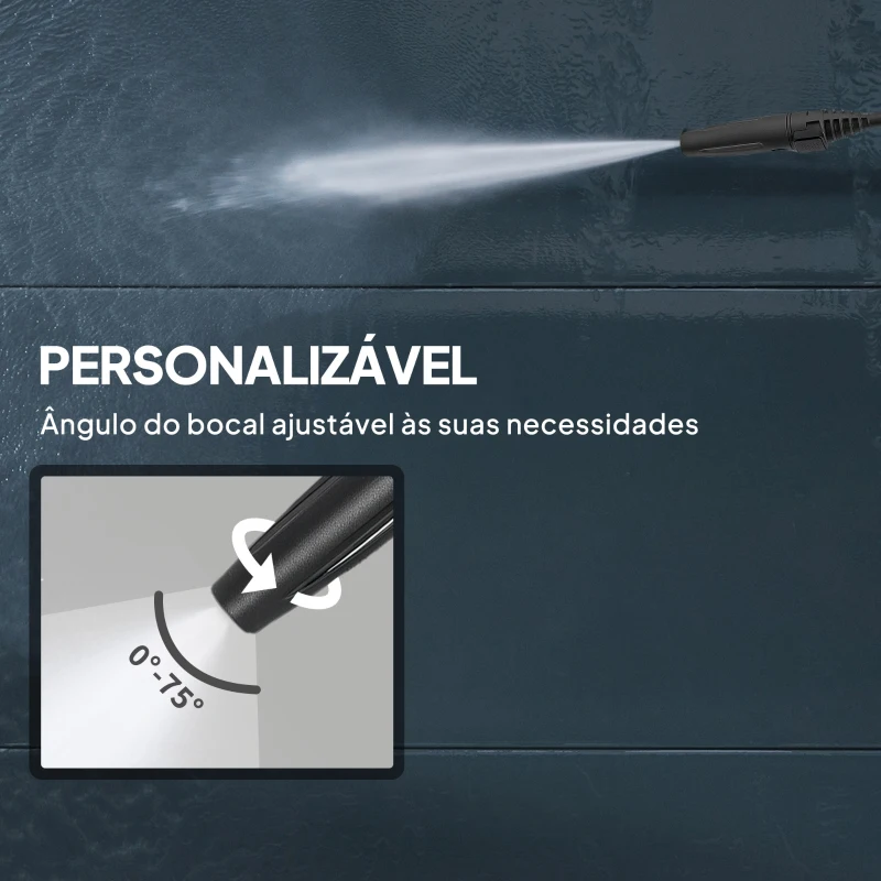 Outsunny Lavadora de Alta Pressão 1800W 150 Bar Caudal 420 L/h com Paragem Automática Mangueira de 6 m 30x27,5x76 cm Vermelho