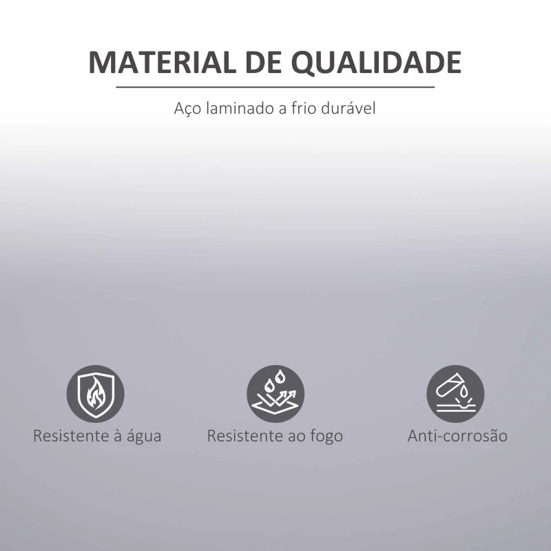 Vinsetto Armário de Escritório Metálico com 2 Portas Fechadura Prateleira Ajustável Armário Metálico 80x40x92,5 cm Cinza