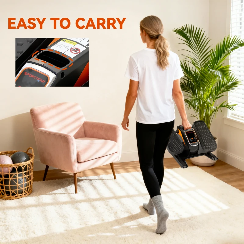 SPORTNOW Mini Elíptica Eléctrica Silencioso con 12 Velocidades Modo Manual y Automático Control Remoto y Pantalla LED Negro