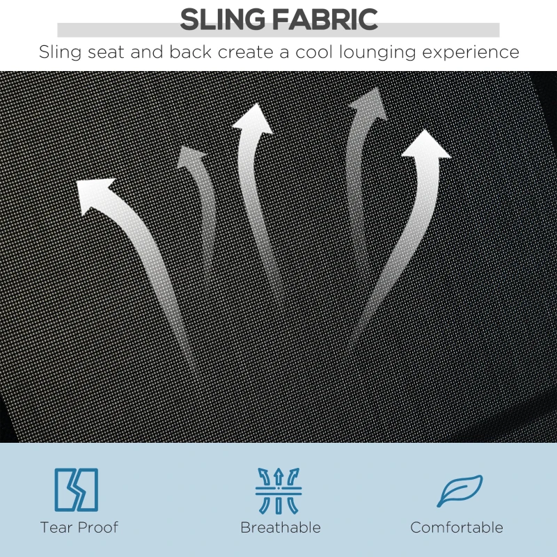 Outsunny Metal Garden Swing Chair, 3-Seater Swing Seat, Patio Hammock Bench Canopy Lounger, Black