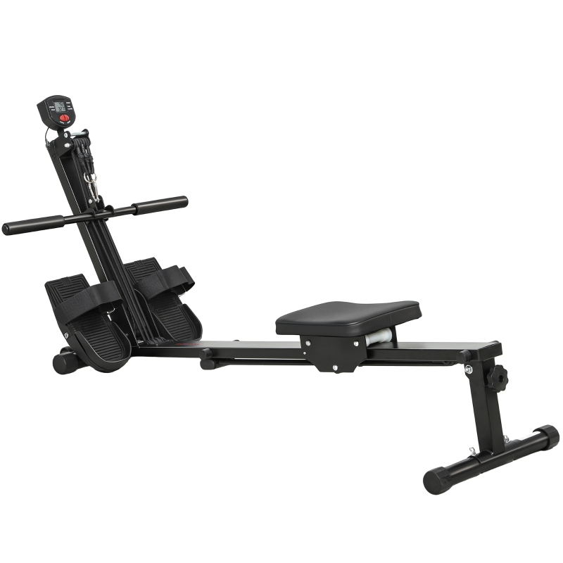Rameur Hydraulique SPORTNOW 12 Niveaux - Rameur Appartement 130kg Écran LCD Pédales Antidérapantes