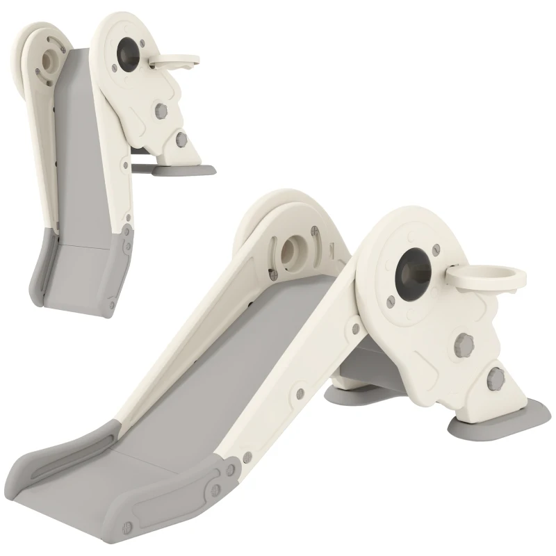 AIYAPLAY 3 en 1 Toboggan pour enfants avec panier de basket et escalade, toboggan intérieur pour enfants pliable, de 2 à 5 ans