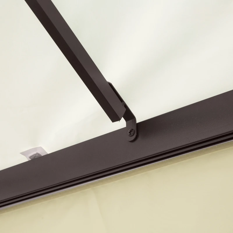 Outsunny Gazebo da Giardino 4x3m con Zanzariera, Tende e Doppio Tetto in Alluminio e Poliestere, Crema