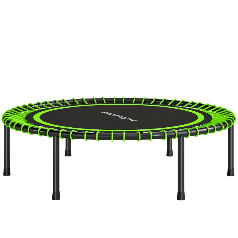 SPORTNOW Trampolim de Fitness Adultos Ø114 cm com Estrutura de Aço Reforçada para Treino de Pernas Corpo Verde e Preto