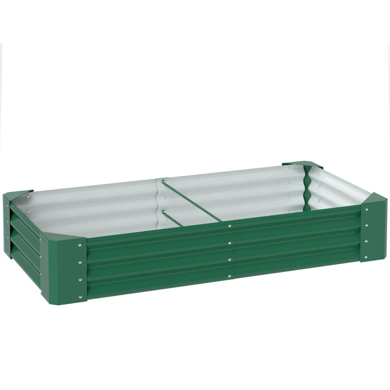 Outsunny 180 x 90cm Galvanised Steel Open Planter - Green