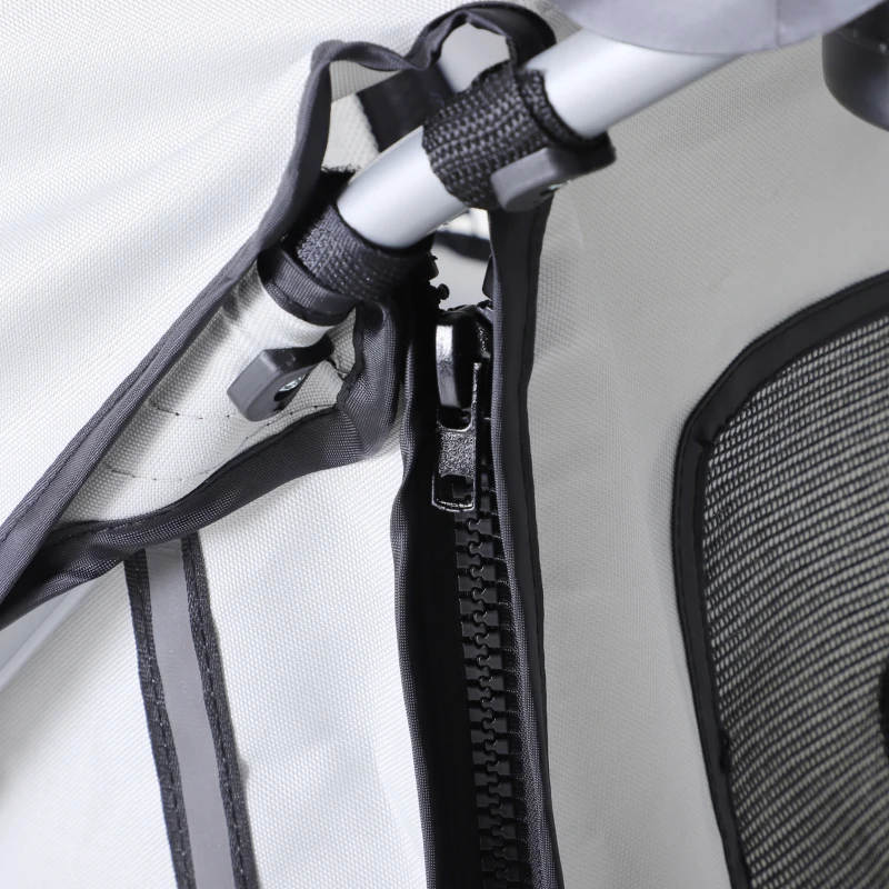 PawHut Passeggino per Cani Pieghevole con Portabicchieri e Cestino, in Acciaio e Poliestere, 75x45x97 cm, Grigio