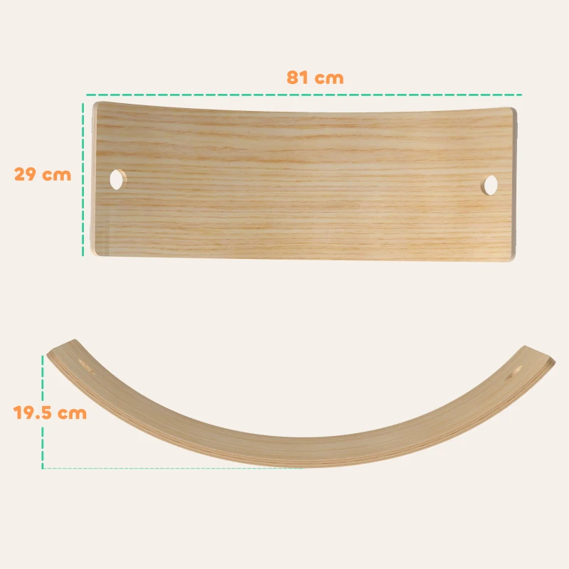 AIYAPLAY Kids Wooden Balance Board with Rope, Wooden Wobble Board with Felt for Sensory Play, for Toddler 3-6 Years Old