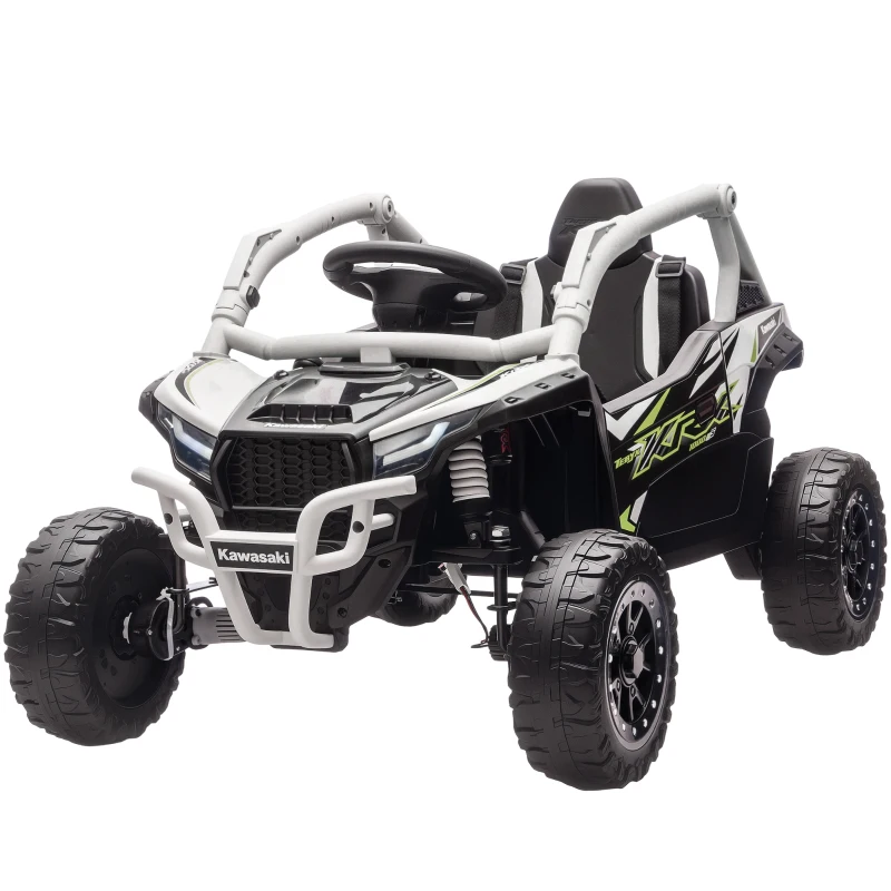 AIYAPLAY Fuoristrada elettrico 12V per bambini, telecomando, luci LED, musica, clacson, per bambini da 3-8 anni, Grigio