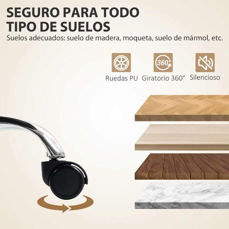 HOMCOM Silla de Escritorio con Reposapiés Respaldo Reclinable Acolchado Grueso Tapizada en Cuero Sintético Marrón