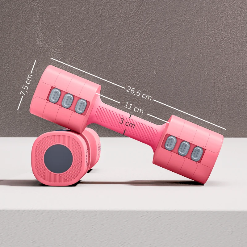 SPORTNOW Juego de Mancuernas Ajustables 4 en 1 de 1/1,5/2/2,5 kg con Mangos Antideslizantes y Diseño Cuadrado para Casa Gimnasio