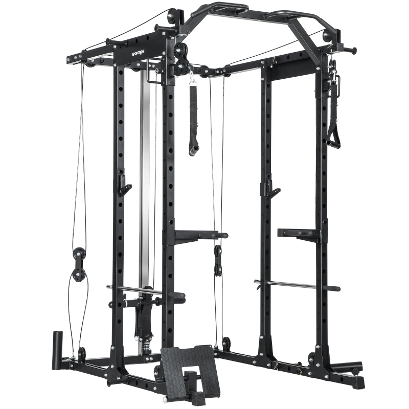 SPORTNOW Cable Crossover Machine, with Lat-Pull Down System