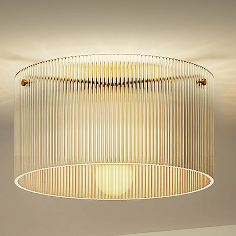 HOMCOM Plafonnier LED 40W base E27 moderne pour salon, couloir, salle à manger, cuisine, transparent