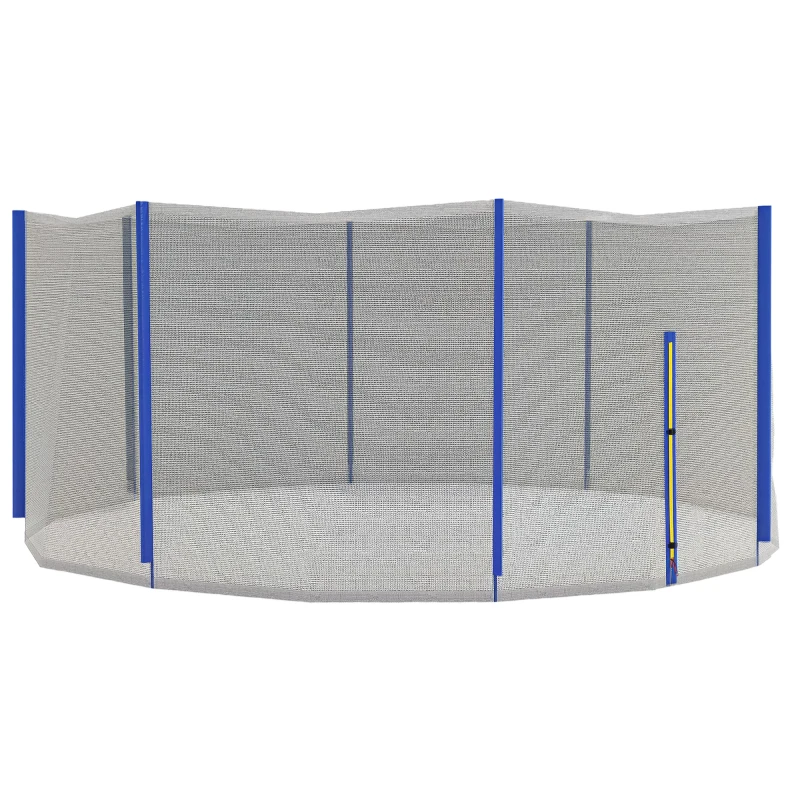 SPORTNOW Filet de remplacement pour trampolines Ø 426 cm  8 poteaux droits filet de sécurité pour trampolines, entrée zippée