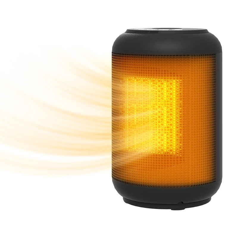 HOMCOM Chauffage d'appoint céramique PTC, radiateur électrique soufflant 1500 W, thermostat réglable, 14 x 14 x 21,5 cm, noir