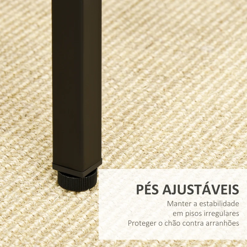 HOMCOM Conjunto de Mesa de Bar com 4 Bancos com Apoio para os Pés Mesa de 100x60x88cm e Bancos de 32x32x57cm Preto e Nogueira