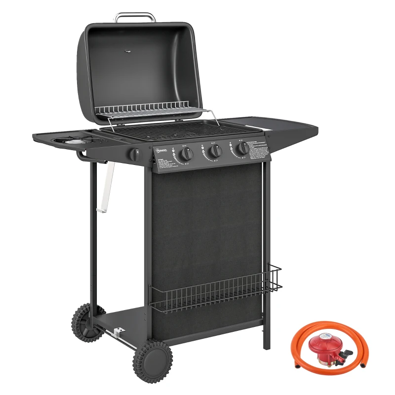Outsunny Four Burner Gas Grill BBQ - Black