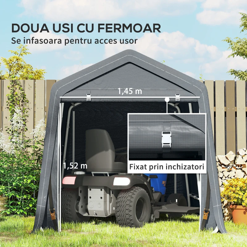 Outsunny Cort Garaj 240×200×202 cm – Exterior pentru Biciclete & Moto(m-5)