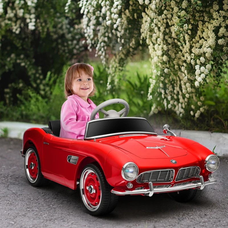 HOMCOM Voiture électrique pour enfant licence BMW 507 style rétro vintage 12V max. 5km/h télécommande rouge
