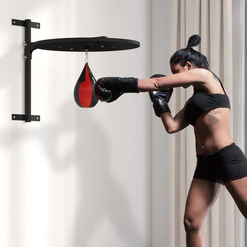 SPORTNOW Plateforme murale avec poire de vitesse sac de frappe pour entraînement de boxe, hauteur ajustable pivotant à 360°