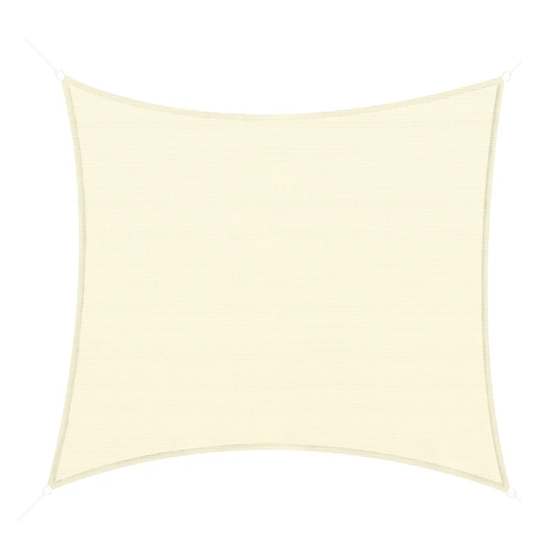 Outsunny Voile d'ombrage rectangulaire 3 x 3 m polyéthylène Haute densité Protection UV Avec sac de rangement - Coloris crème