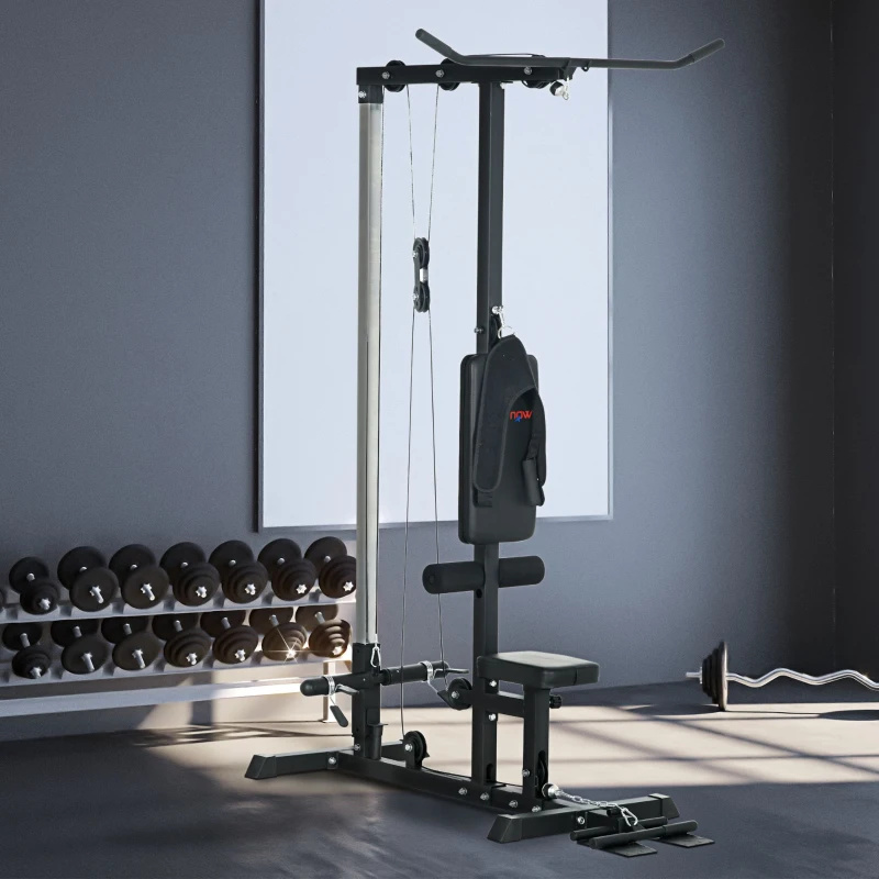 SPORTNOW Station de musculation Station à Poulie, tirage poitrine - lat pulldown machine - banc de musculation Musculation