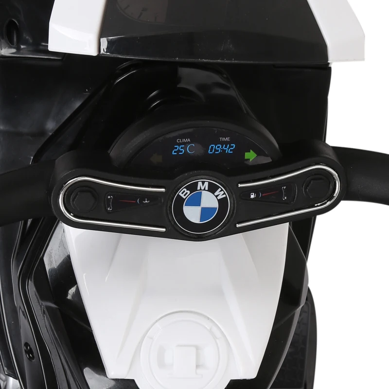 HOMCOM Elektro Kindermotorrad BMW S1000RR Elektromotorrad mit Musik, Scheinwerfer, Kinder Elektro Motorrad für Kinder von 18-36 Monaten Schwarz