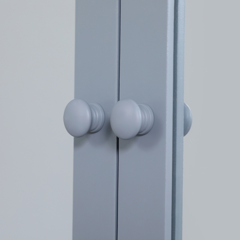 kleankin Wall Cabinet Shelf for Bathroom 56L x 13l x 58H cm Double Mirrored Door Adjustable Shelf MDF Gray