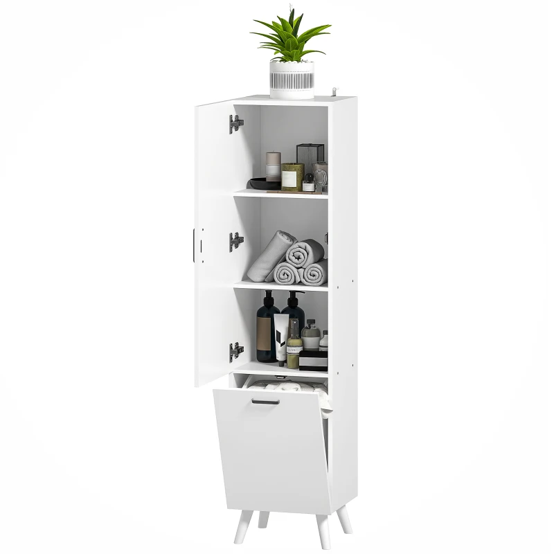 HOMCOM Bathroom tall cabinet storage cabinet with door cabinets, 35 x 31.5 x 144 cm, white