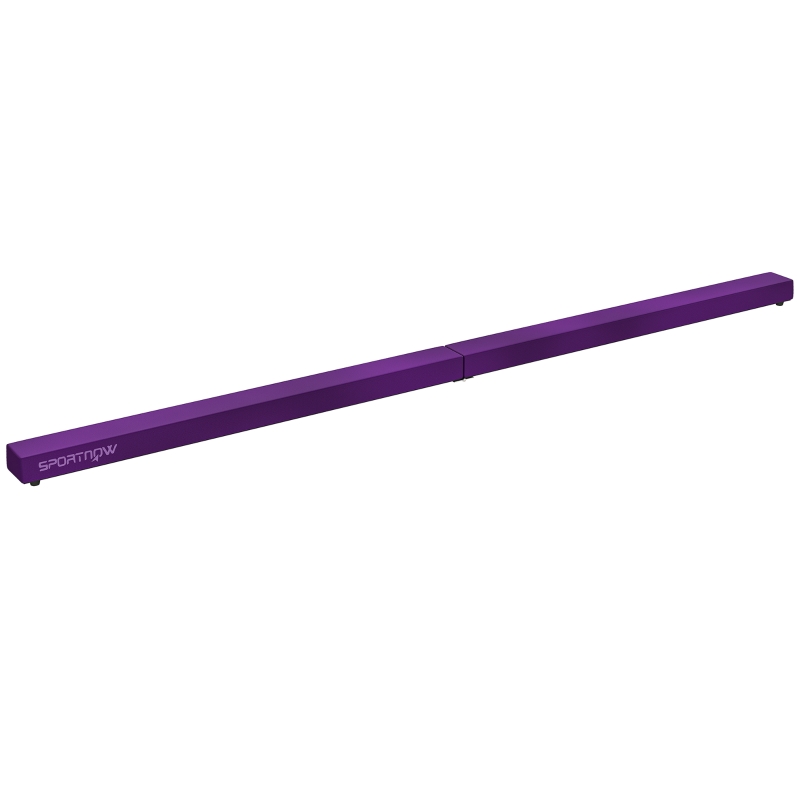 SPORTNOW Foldable 240 cm Velvet Gymnastics Beam, Balance Beam with Non-Slip Base, for Children and Adults, Violet