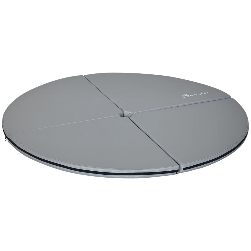 HOMCOM Folding pole dance mat - pole dance mat - protective mat Ø 150 cm thickness 5 cm - gray plastic cover
