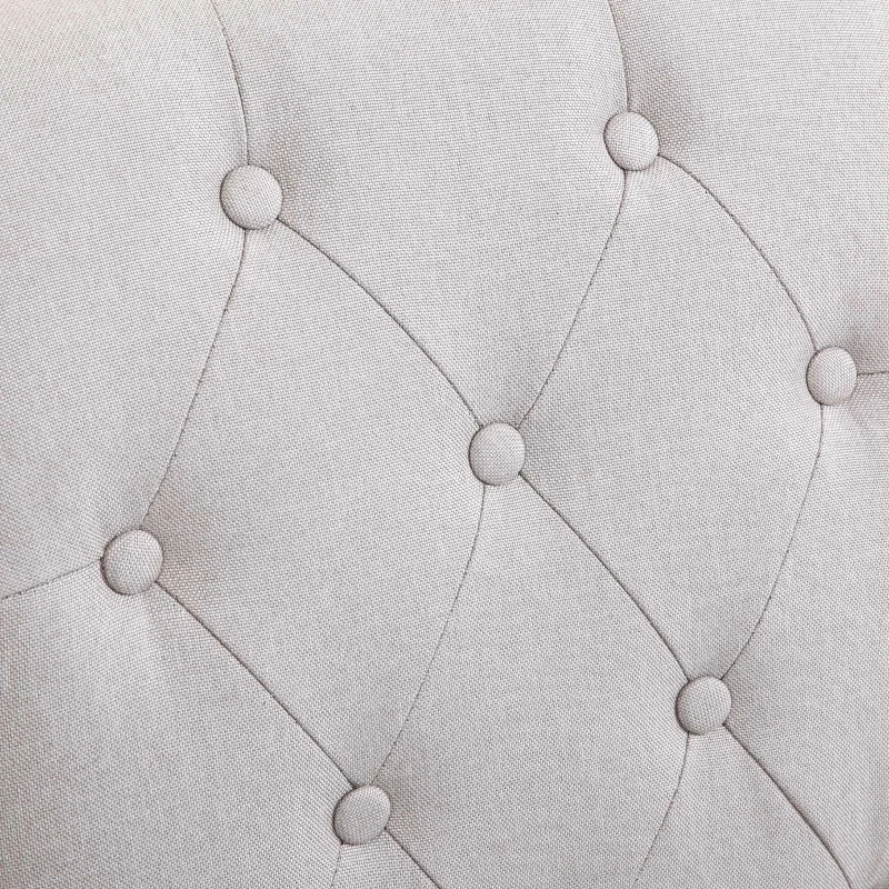 HOMCOM Set of 2 Dining Chairs Kitchen Chairs High Comfort Wooden Legs Linen 47 x 61 x 101 cm