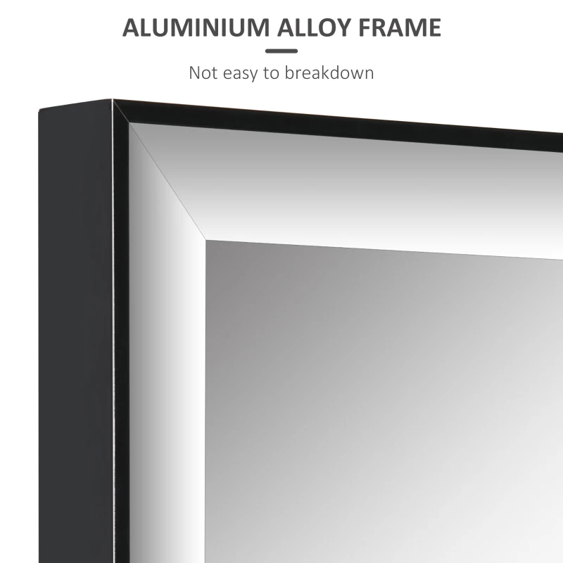 HOMCOM Full Length Mirror, 120x35cm Wall Mirror, Rectangle Dressing Mirror, Long Mirror for Bedroom, Living Room, Black