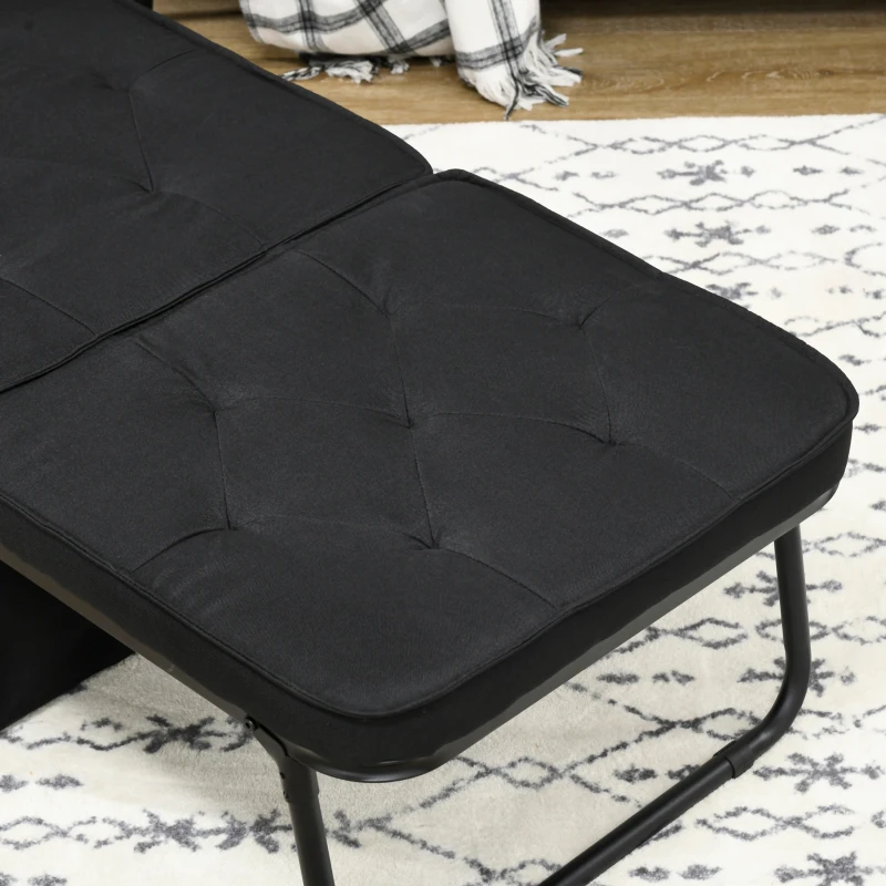 HOMCOM 4-in-1 Convertible Slipper Chair Reclining Backrest 5 Positions with Cushion 180 x 64 x 40 cm Black