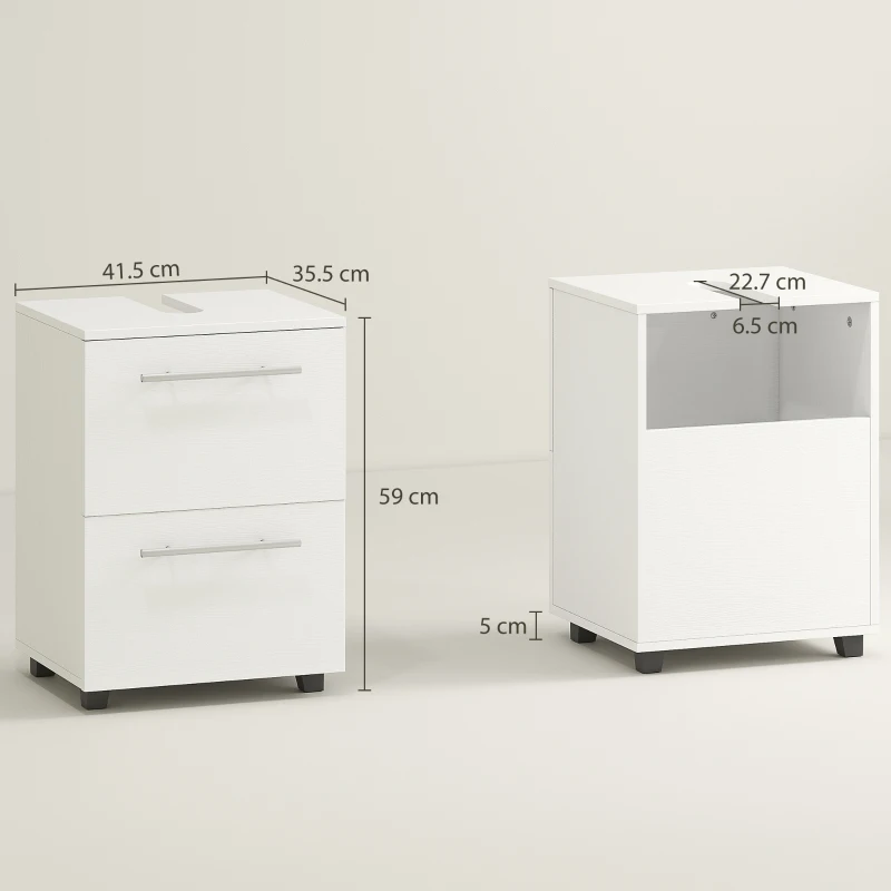 HOMCOM Bathroom Cabinet, Sink Vanity with Drawer, Compact, Particleboard, White