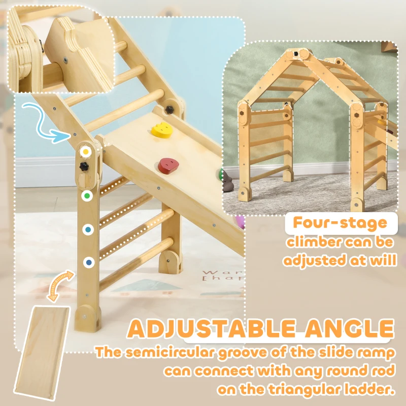 AIYAPLAY 3 in 1 Kids Climbing Set Indoor with Sliding Ramp, Foldable design, Gift for 2-6 Years Old